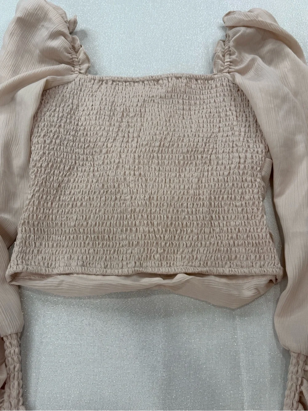 Astr the Label‎ Cream Puff-Sleeve Square Neck Top Size Small